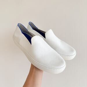 Rothy's The Original Slip On Round Toe Sneakers White 9